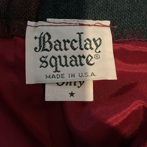 Vintage Deadstock Barclay Square Part Wool Red Blue Plaid Long A Line Skirt - Picture 13 of 14